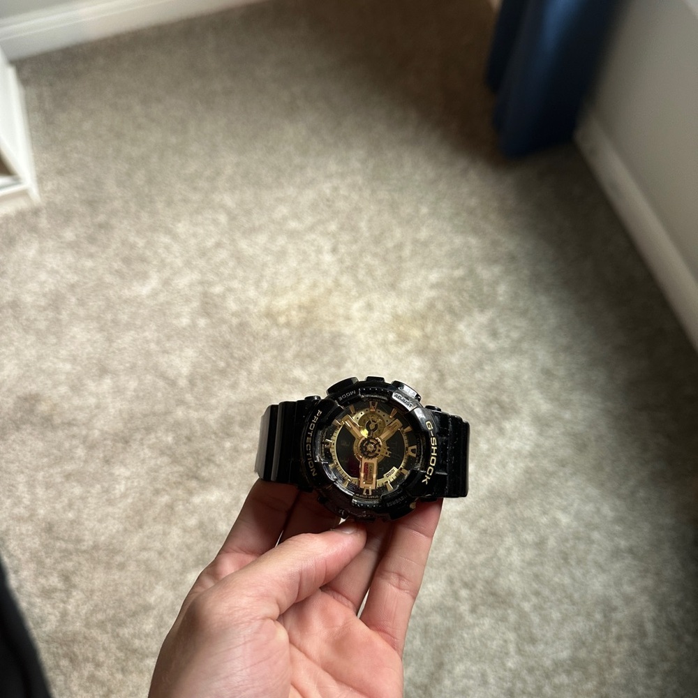 G-Shock Black and Gold Watch